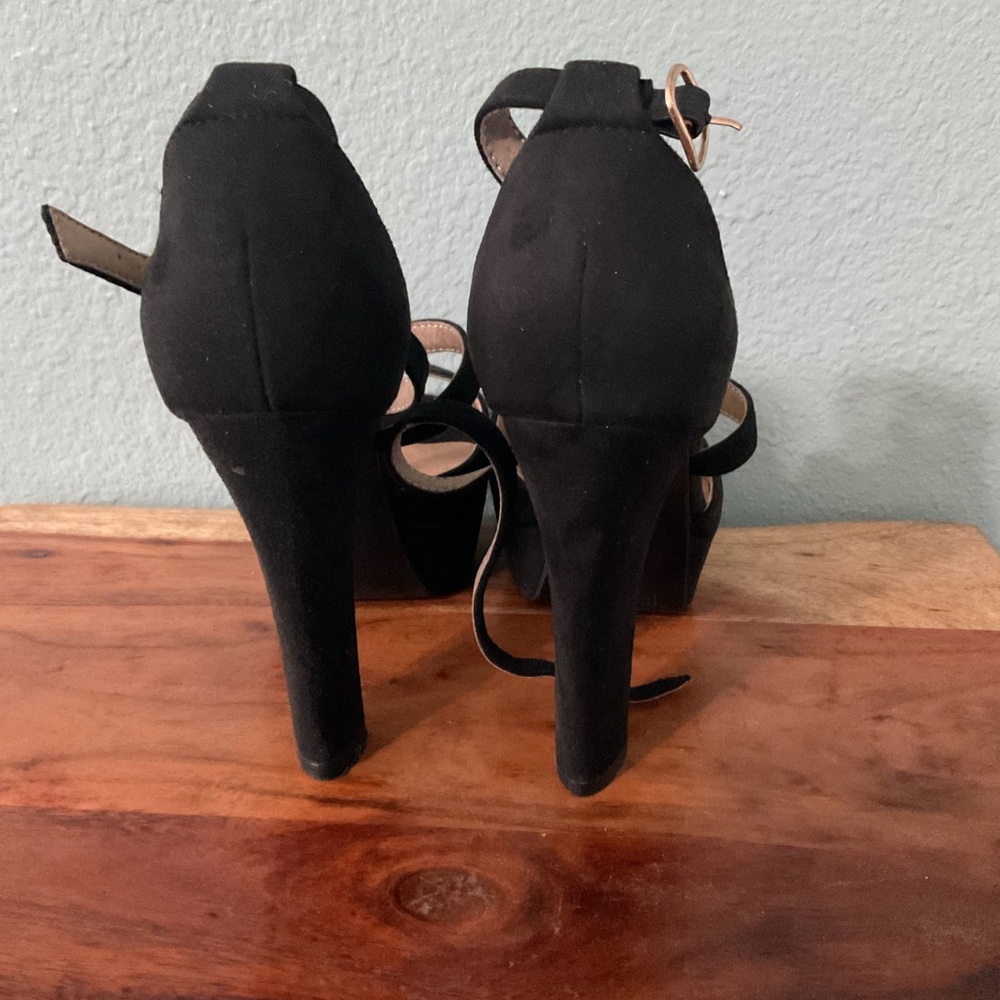 Black Open-Toe Heels - Picture 8 of 9